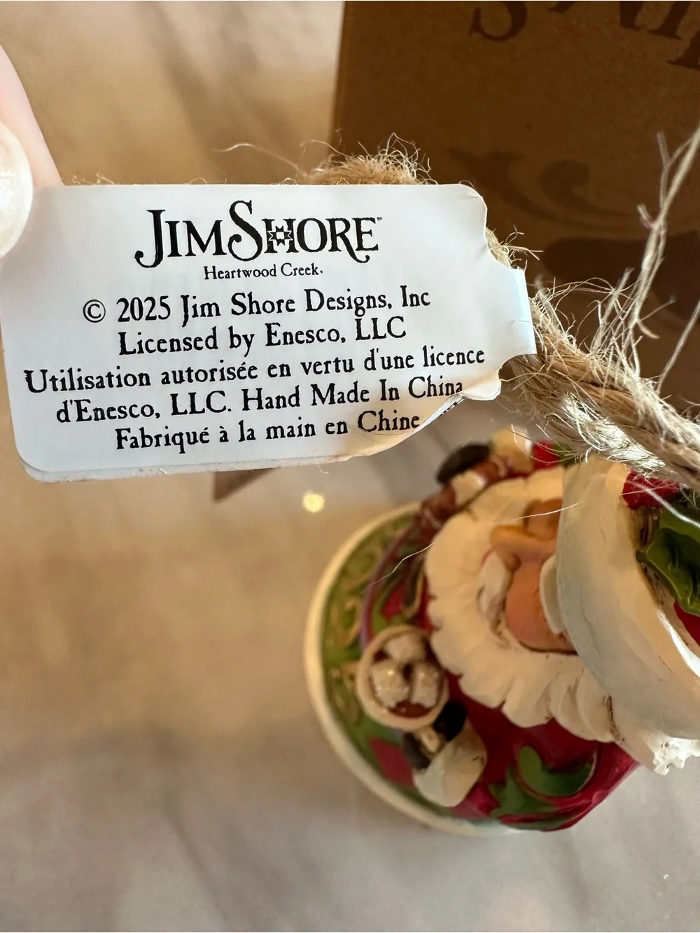 Jim Shore Red, Green & White 2025 Santa Bell Ornament